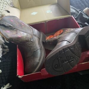 Justin Boots Women's Brown and Pink Heeled Boots